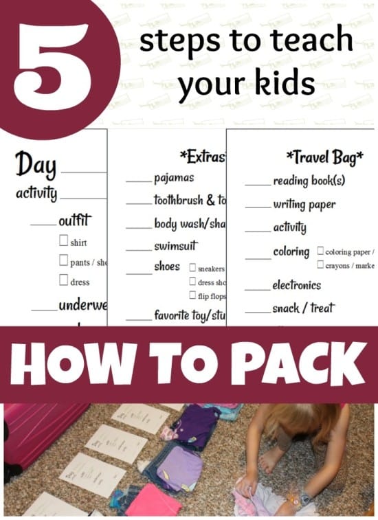 5 Bước Dạy Con Bạn Cách Đóng Gói Vali Danh Sách Đóng Gói Có Thể In Miễn Phí StuffedSuitcase.com #family #travel #packing